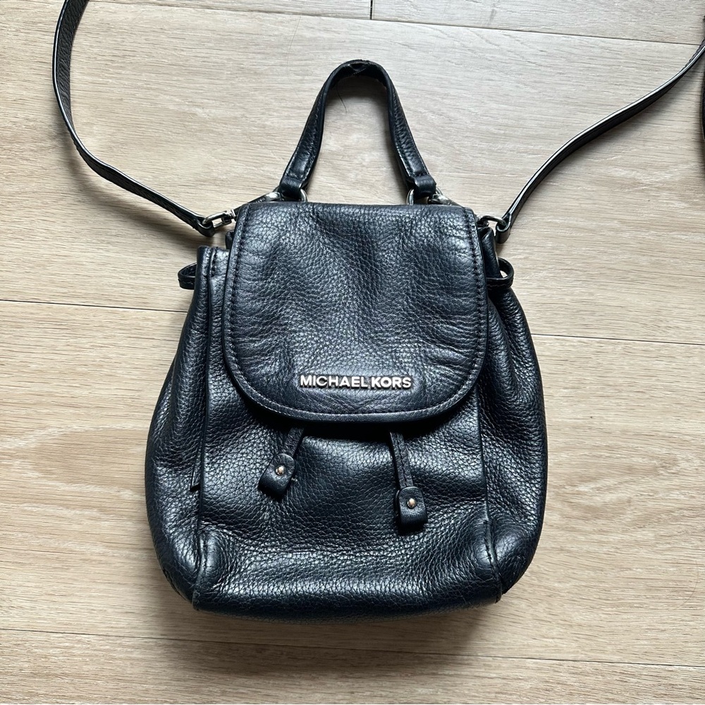Michael Kors Black Leather Mini Crossbody